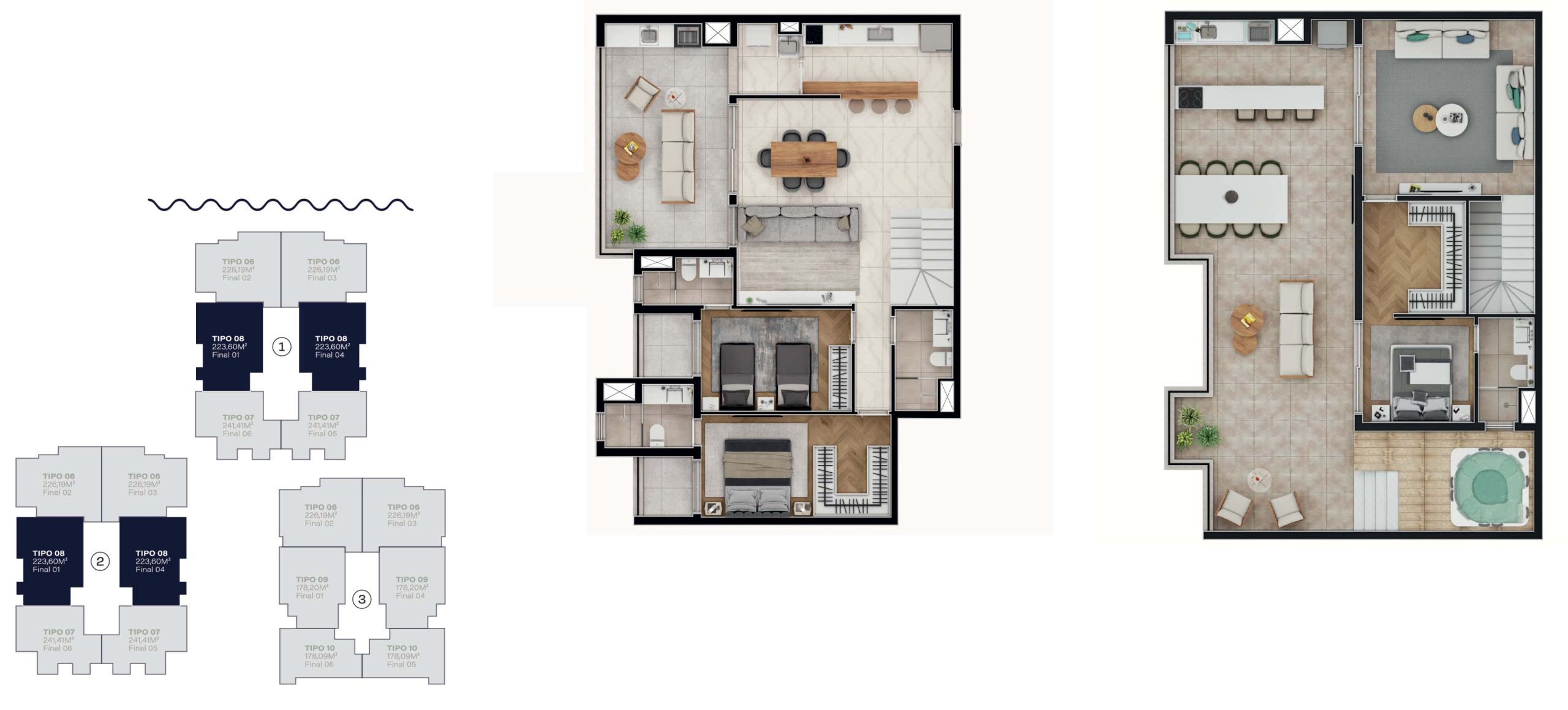 Duplex - Unidade com 223,60 m²<