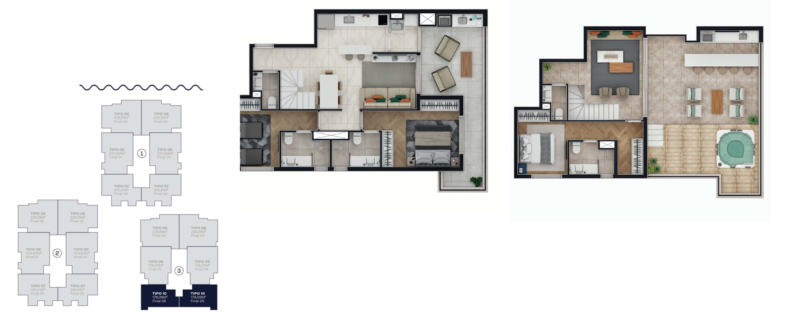 Duplex - Unidade com 178,09 m²<
